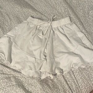 flowy white shorts